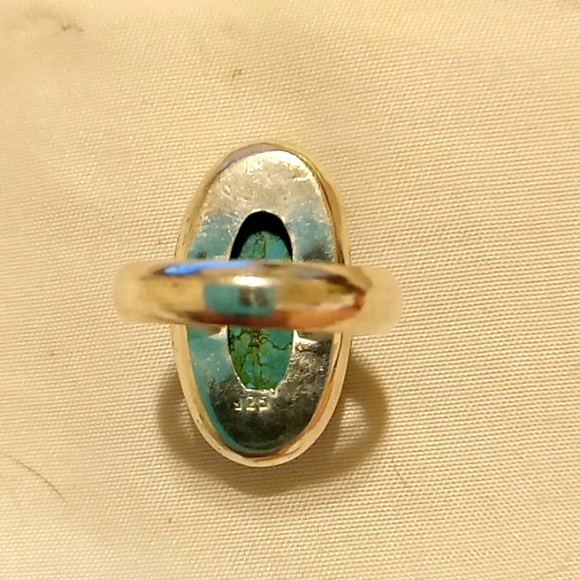 New Real Beautiful Turquoise 925 Perfect Size SIlver Unique Ring Women's Jewelry - Picture 6 of 6